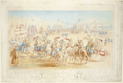 Lähitaistelu (nro 1), 1839 (kynä ja wc paperilla) tekijältä James Henry Nixon
