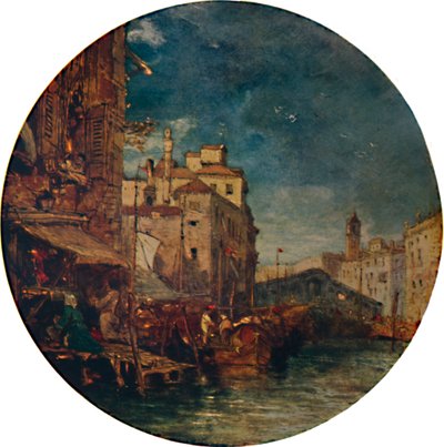 Näkymä Grand Canalille, Venetsia, Rialto kaukana, c1850, 1935 tekijältä James Holland