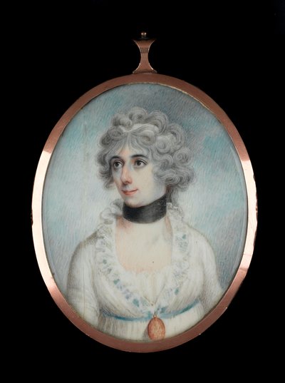 Tuntematon nainen (1801-1881), noin 1820 (akvarelli norsunluulle). tekijältä James Holmes