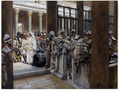 Mutta No Man Laid Hands On Him, kuvitus teokselle The Life of Christ, n. 1884-1896 (wc ja guassi pahville) tekijältä James Jacques Joseph Tissot