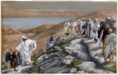 Kristus lähettää seitsemänkymmentä opetuslasta, kaksi kerrallaan, kuvitus teokseen The Life of Christ, n. 1884-1896 (wc ja guassi pahville) tekijältä James Jacques Joseph Tissot