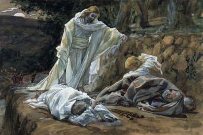 Could You Not Watch with Me One Hour?, kuvitus elokuvasta The Life of Christ, n. 1886-1894 (wc ja guassi pahville) tekijältä James Jacques Joseph Tissot