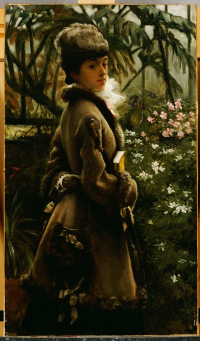 Kasvihuoneessa, n. 1867-69 tekijältä James Jacques Joseph Tissot