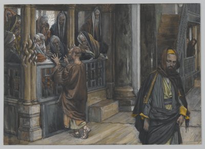 Juudas menee etsimään juutalaisia, esimerkki teoksesta The Life of Our Lord Jesus Christ, 1886-94 (wc grafiitin päällä paperilla) tekijältä James Jacques Joseph Tissot