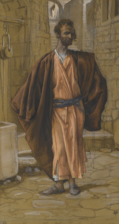 Juudas Iskariot, kuvitus teoksesta Herramme Jeesuksen Kristuksen elämä, 1886-94 (wc grafiitin päällä paperilla) tekijältä James Jacques Joseph Tissot