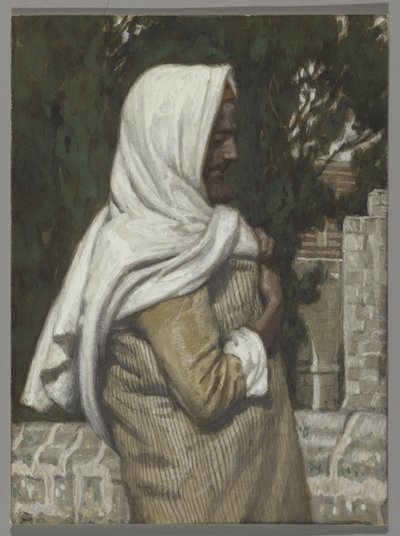 Lasarus, kuvitus teokseen The Life of Christ, n. 1886-1894 (wc ja guassi pahville) tekijältä James Jacques Joseph Tissot