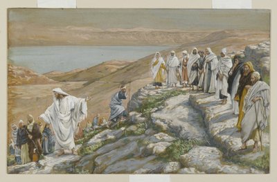 Kahdentoista apostolin asettaminen, esimerkki teoksesta Herramme Jeesuksen Kristuksen elämä (wc grafiitin päällä paperilla) tekijältä James Jacques Joseph Tissot