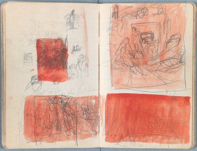 Sivuja Sketches for The Life of Our Lord Jesus Christ -albumista 1880-luvun lopulla (grafiitti ja pesu paperille) tekijältä James Jacques Joseph Tissot