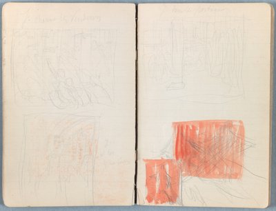 Sivuja Sketches for The Life of Our Lord Jesus Christ -albumista 1880-luvun lopulla (grafiitti ja pesu paperille) tekijältä James Jacques Joseph Tissot
