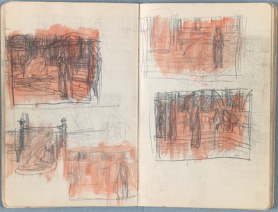 Sivuja Sketches for The Life of Our Lord Jesus Christ -albumista 1880-luvun lopulla (grafiitti ja pesu paperille) tekijältä James Jacques Joseph Tissot