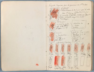Sivuja Sketches for The Life of Our Lord Jesus Christ -albumista 1880-luvun lopulla (grafiitti ja pesu paperille) tekijältä James Jacques Joseph Tissot