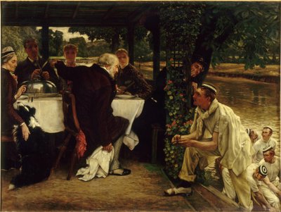Vertaus tuhlaajapojasta: Lihastettu vasikka, 1880. tekijältä James Jacques Joseph Tissot