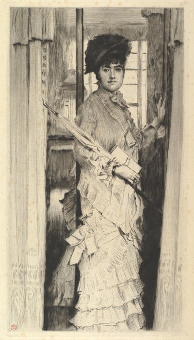 Muotokuva neiti L:stä, tai oven on oltava joko auki tai kiinni, 1876. tekijältä James Jacques Joseph Tissot