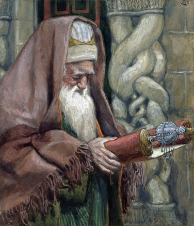 Simeon, kuvitus teokseen The Life of Christ, n. 1886-1894 (wc ja guassi pahville) tekijältä James Jacques Joseph Tissot