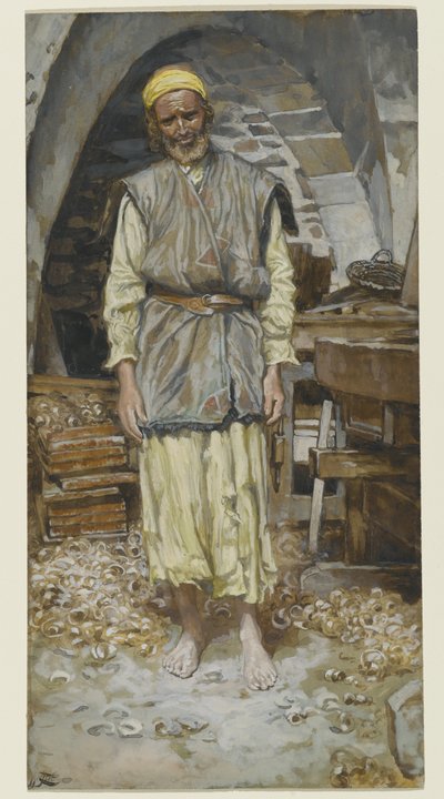 St. Joseph, kuvitus teoksesta The Life of Christ, n. 1886-1894 (wc paperilla) tekijältä James Jacques Joseph Tissot