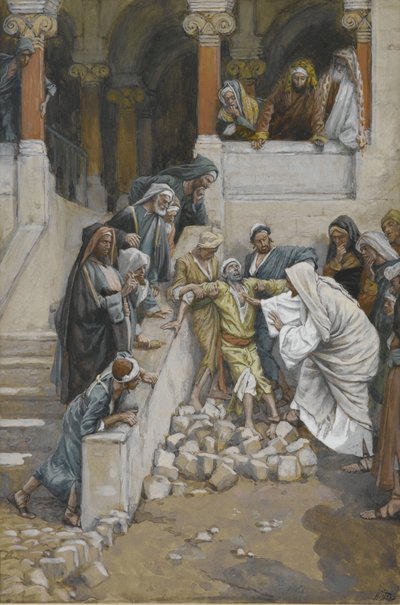 Paholaisten riivaama sokea ja mykkä mies, kuva Herramme Jeesuksen Kristuksen elämästä (wc grafiitin päällä paperilla) tekijältä James Jacques Joseph Tissot