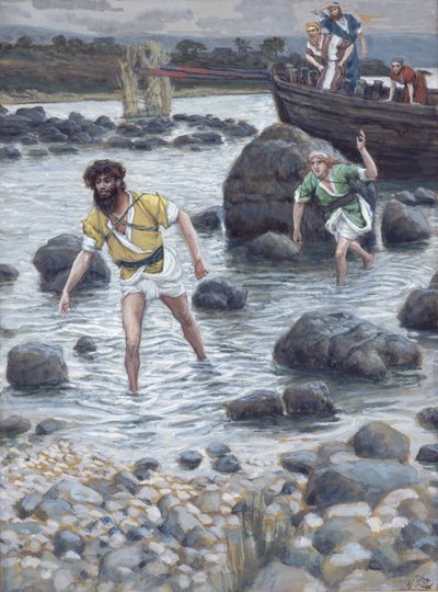 Pyhän Jaakobin ja Pyhän Johanneksen kutsuminen, kuvitus teokselle The Life of Christ, n. 1886-1894 (wc ja guassi pahville) tekijältä James Jacques Joseph Tissot