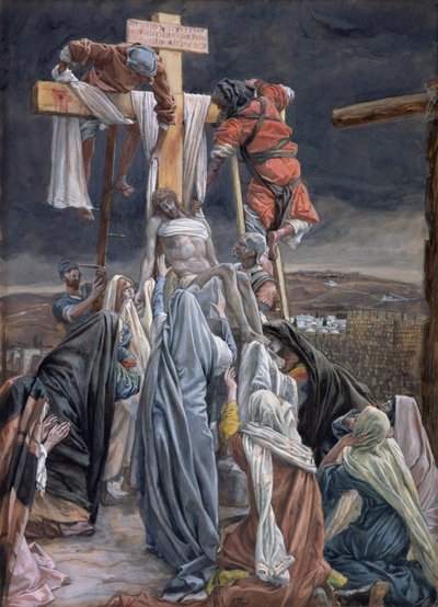 Laskeutuminen ristiltä, kuvitus teokseen The Life of Christ, n. 1884-1896 (wc ja guassi pahville) tekijältä James Jacques Joseph Tissot