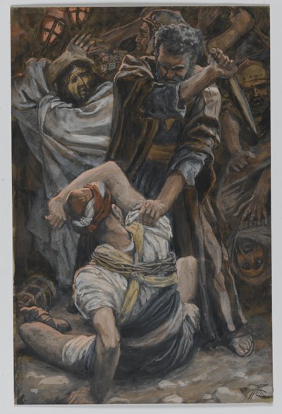 Malkuksen korva, esimerkki teoksesta "Herramme Jeesuksen Kristuksen elämä" tekijältä James Jacques Joseph Tissot