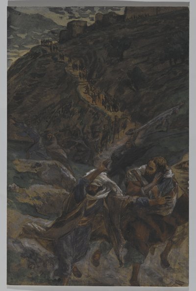 Apostolien lento, esimerkki teoksesta Herramme Jeesuksen Kristuksen elämä, 1886-94 (wc grafiitin päällä paperilla) tekijältä James Jacques Joseph Tissot