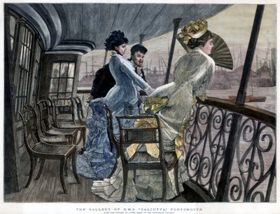 The Gallery of H M S Calcutta, Portsmouth, 1850-1900. tekijältä James Jacques Joseph Tissot