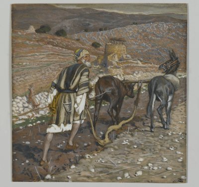Mies aurassa, esimerkki teoksesta Herramme Jeesuksen Kristuksen elämä (wc grafiitin päällä paperilla) tekijältä James Jacques Joseph Tissot