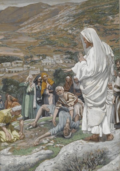 Riisuttu poika Tabor-vuoren juurella, esimerkki teoksesta The Life of Our Lord Jesus Christ, 1886-96 (wc grafiitin päällä paperilla) tekijältä James Jacques Joseph Tissot