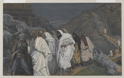 Pyhän Pietarin protestit, esimerkki teoksesta The Life of Our Lord Jesus Christ, 1886-94 (wc grafiitin päällä paperilla) tekijältä James Jacques Joseph Tissot
