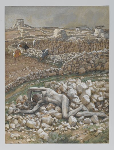 Viinitarhan poika, kuvitus teoksesta "Herramme Jeesuksen Kristuksen elämä" (akvarelli grafiitin päällä paperille) tekijältä James Jacques Joseph Tissot