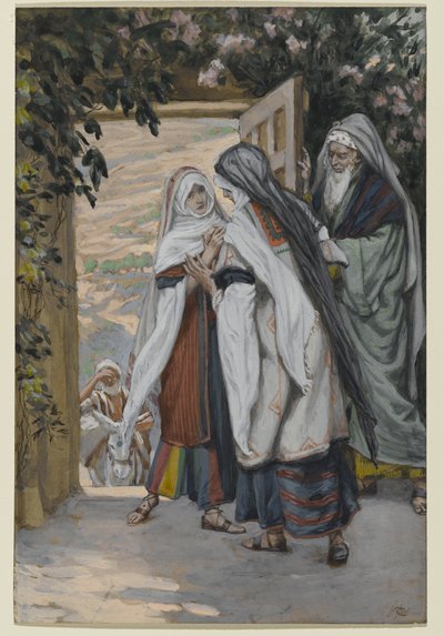 Vierailu, kuvitus teokseen The Life of Christ, n. 1886-94 (wc paperilla) tekijältä James Jacques Joseph Tissot