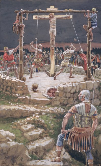 Ristin kiila, kuvitus teokselle The Life of Christ, n. 1886-1894 (wc ja guassi pahville) tekijältä James Jacques Joseph Tissot