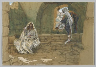 Samarialainen nainen kaivolla, kuva Herramme Jeesuksen Kristuksen elämästä (wc grafiitin päällä paperilla) tekijältä James Jacques Joseph Tissot