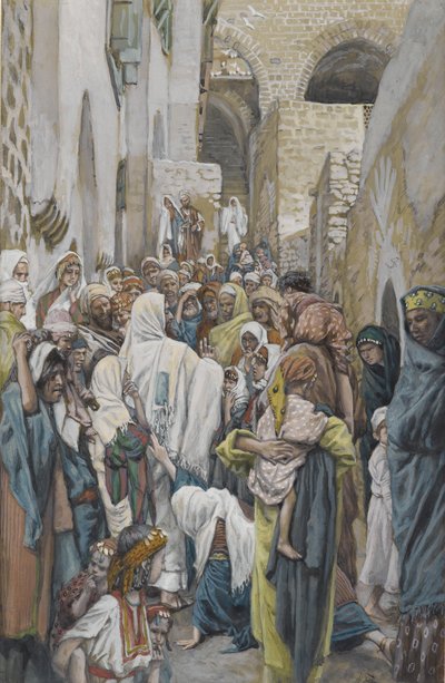 The Woman with Issue of Blood, kuva Herramme Jeesuksen Kristuksen elämästä (wc grafiitin päällä paperilla) tekijältä James Jacques Joseph Tissot