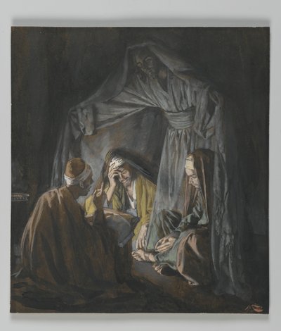 Kaksi tai kolme koolla minun nimessäni, esimerkki teoksesta Herramme Jeesuksen Kristuksen elämä (wc grafiitin päällä paperilla) tekijältä James Jacques Joseph Tissot