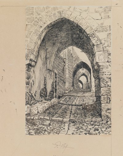 Via Dolorosa, Jerusalem, kuva Herramme Jeesuksen Kristuksen elämästä (mustetta ja grafiittia paperille) tekijältä James Jacques Joseph Tissot