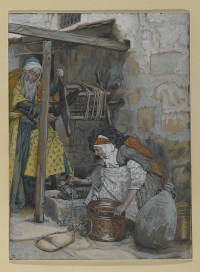 Sakarias ja Elisabet, kuvitus teokseen The Life of Christ, n. 1886-1894 (wc ja guassi pahville) tekijältä James Jacques Joseph Tissot
