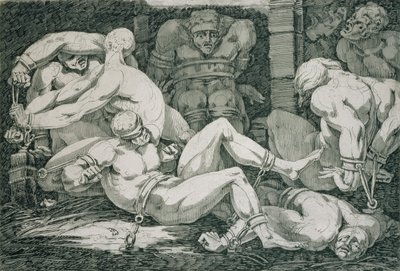 Ugolino ja hänen poikansa näläntornissa, 1700-luku tekijältä James Jefferys