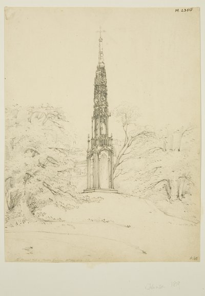 Bristol High Cross Stourhead Gardensissa, 25. toukokuuta 1819 (kynä paperilla) tekijältä James Johnson