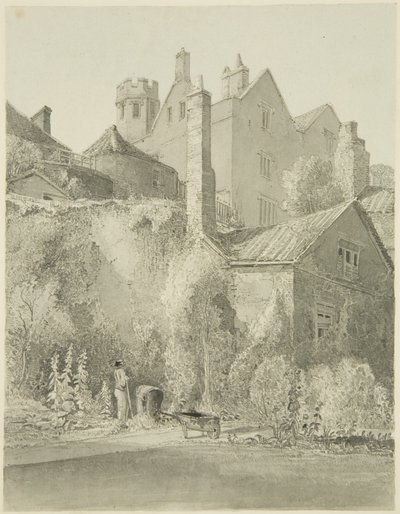 The White Lodge, nähtynä kaupungin koulun puutarhasta (Kuningatar Elisabetin sairaala) St Bartholomew