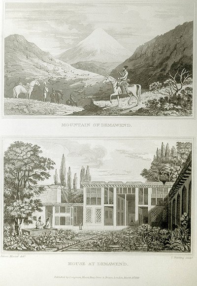 Vuori ja talo Demavendissä, 1818 tekijältä James Justinian Morier