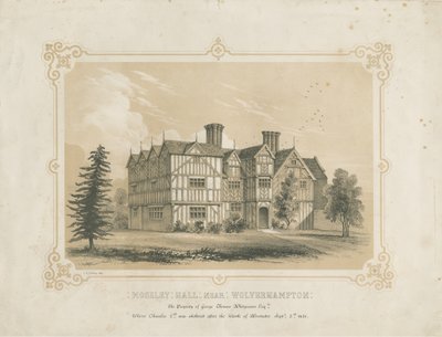 Bushbury - Moseley Old Hall: litografia ja [?1700-luku] tekijältä James Kellaway Colling