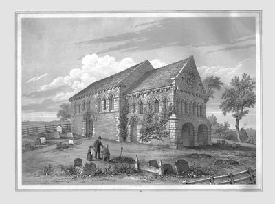 Pyhän Nikolauksen kirkko, Barfrestone, 1800-luvun loppu. tekijältä James Kellaway Colling