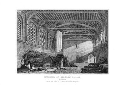 Croydon Palacen sisätilat, Surrey, 1829. tekijältä James Lambert
