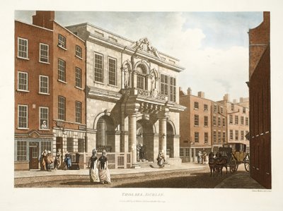 Tholsel, Dublin, 1798 (käsinvärinen kaiverrus) tekijältä James Malton