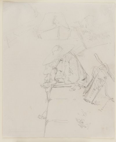 Mies istuu seinän reunalla tekijältä James Abbott McNeill Whistler