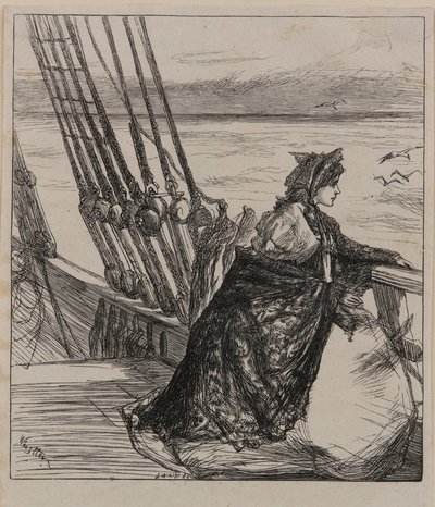 Kuvitus <em>Majurin tyttärelle</em> tekijältä James Abbott McNeill Whistler