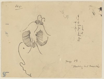 Perhonen (etusivu); perhosen katkelma (kääntöpuoli). tekijältä James McNeill Whistler