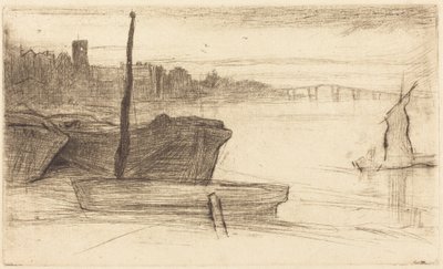 Chelsean silta ja kirkko tekijältä James McNeill Whistler