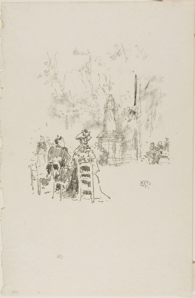 Keskustelu patsaan alla, Luxemburgin puutarha tekijältä James Abbott McNeill Whistler