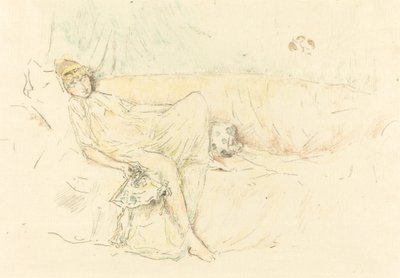 Draped figuuri, makuuasentoon tekijältä James Abbott McNeill Whistler